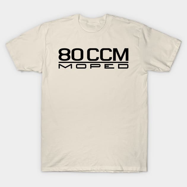 80cc Moped Emblem (Black) T-Shirt by GetThatCar